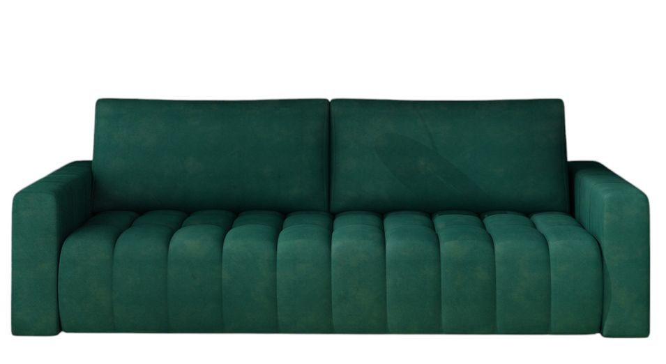 Canapé convertible 3 places velours capitonné LARKO 247 cm - Photo n°1