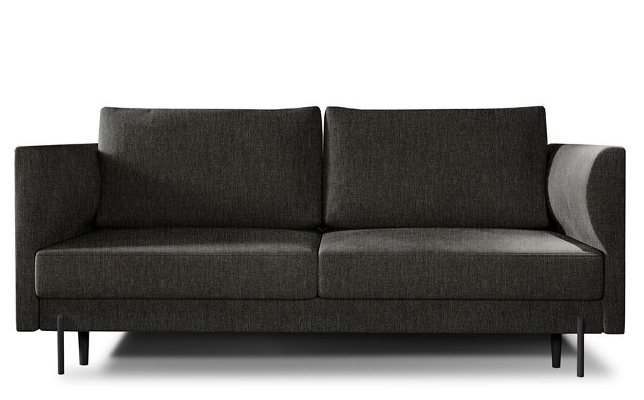 Canapé convertible 4 places ROBBY en tissu avec coffre et pieds en métal noir – 215 cm - Photo n°1