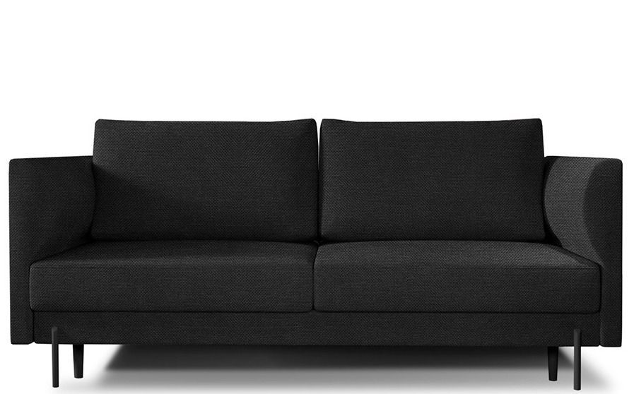Canapé convertible 4 places ROBBY en tissu avec coffre et pieds en métal noir – 215 cm - Photo n°1