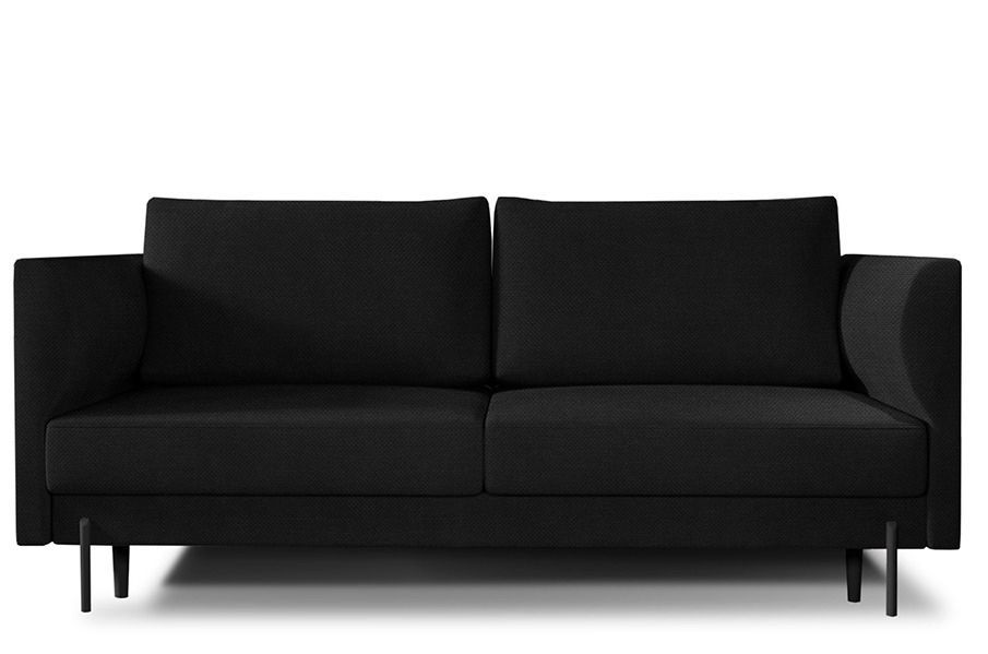 Canapé convertible 4 places ROBBY en tissu avec coffre et pieds en métal noir – 215 cm - Photo n°1