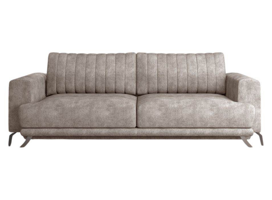 Canapé convertible 4 places tissu ELISE 250 cm – Pieds acier chromé - Photo n°1