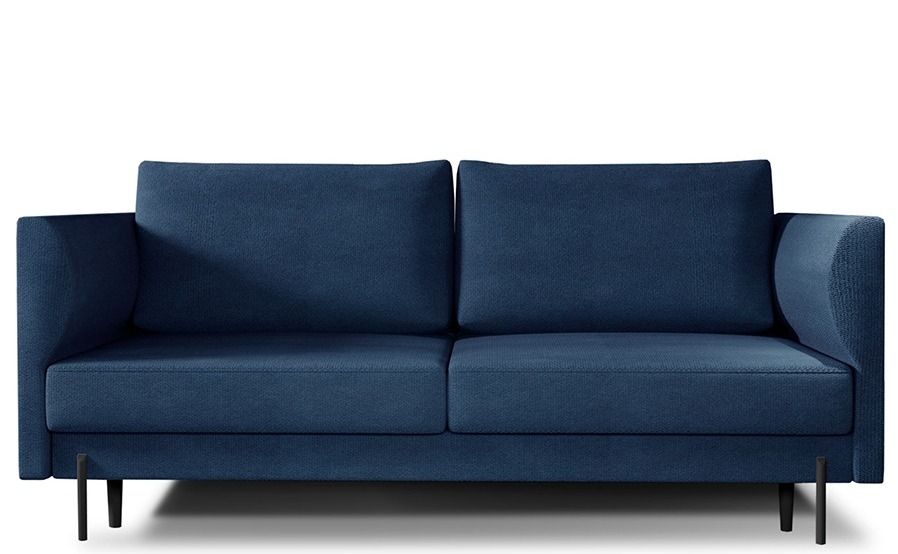 Canapé convertible 4 places tissu ROBBY 215 cm – Rangement et pieds métal noir - Photo n°1