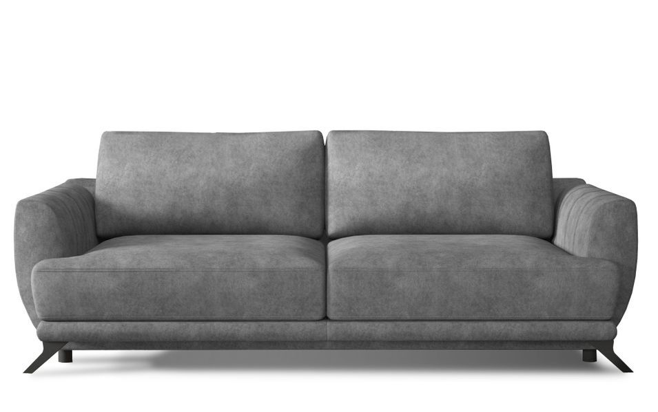 Canapé convertible en tissu MAGY - Design minimaliste avec pieds métal noir - Photo n°1