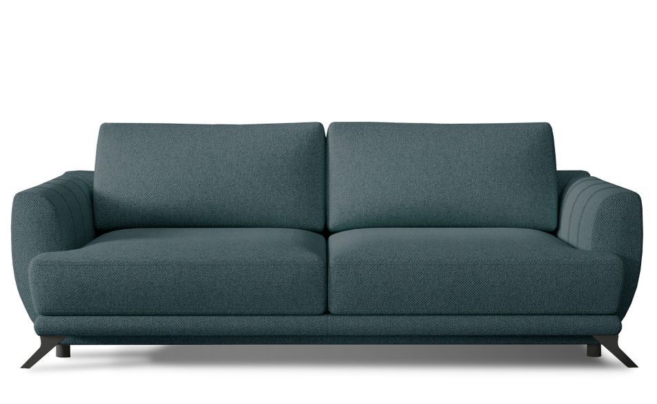 Canapé convertible en tissu MAGY - Design minimaliste avec pieds métal noir - Photo n°1
