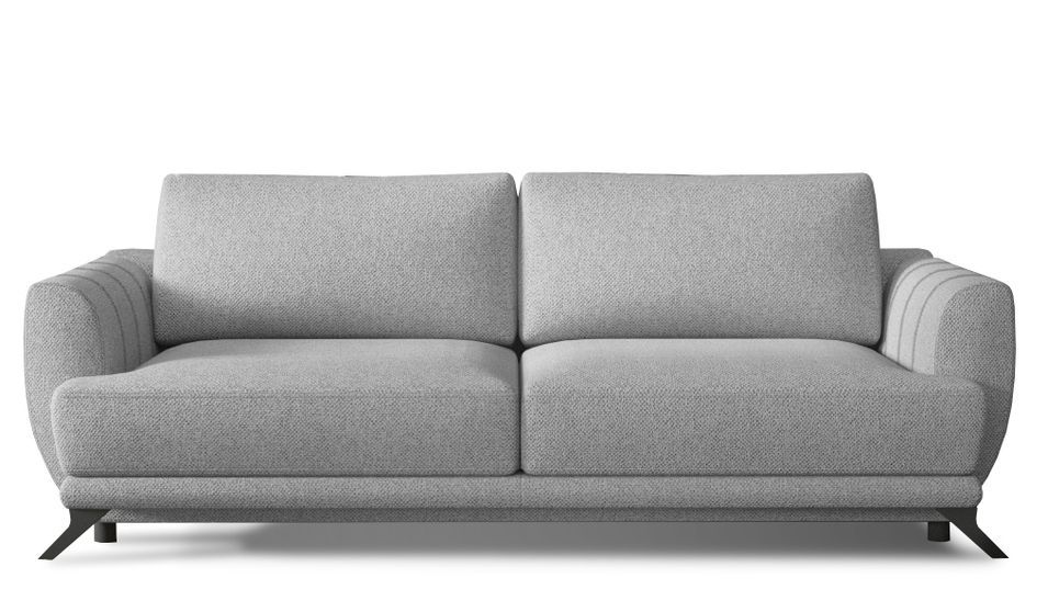 Canapé convertible en tissu MAGY - Design minimaliste avec pieds métal noir - Photo n°1