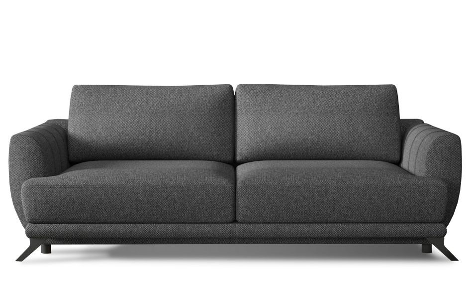 Canapé convertible en tissu MAGY - Design minimaliste avec pieds métal noir - Photo n°1
