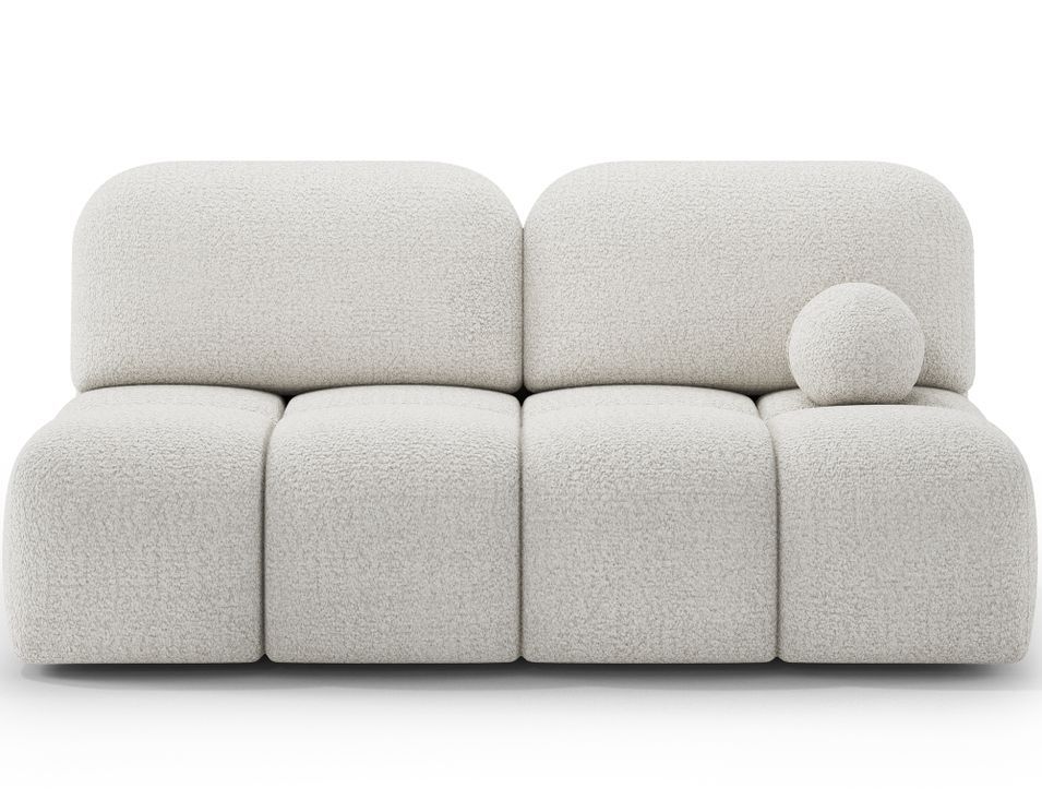 Canapé convertible NUVA 200 cm en tissu bouclette – Design moderne avec coffre de rangement - Photo n°1