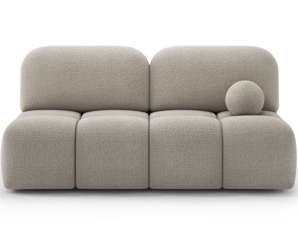 Canapé convertible NUVA 200 cm en tissu bouclette – Design moderne avec coffre de rangement - Photo n°1