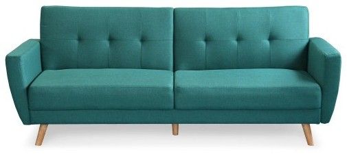 Canapé convertible scandinave tissu vert Fresha - Photo n°1