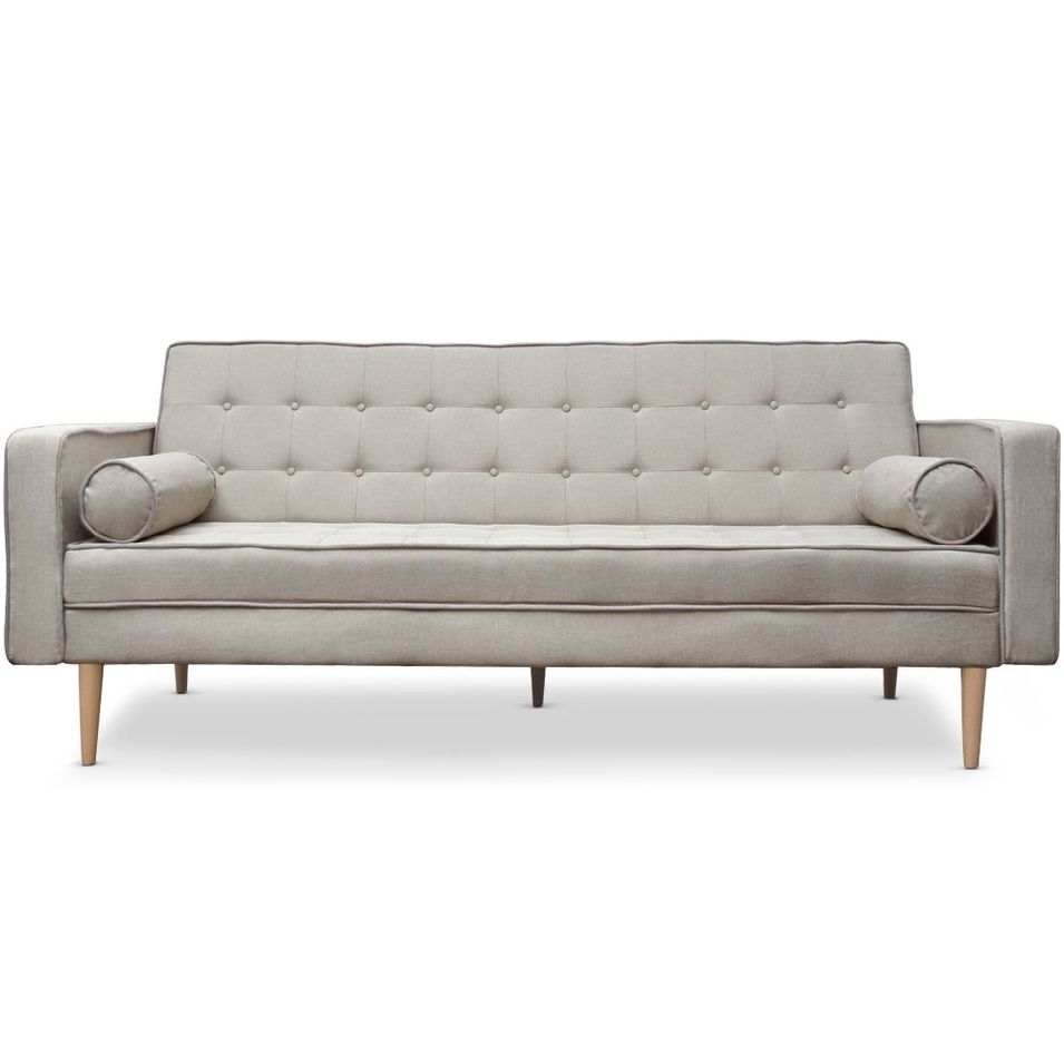 Canapé convertible Tissu Beige Olivere - Photo n°1