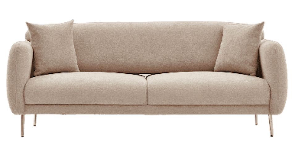 Canapé convertible tissu et pieds doré Birka 210 cm - Photo n°1