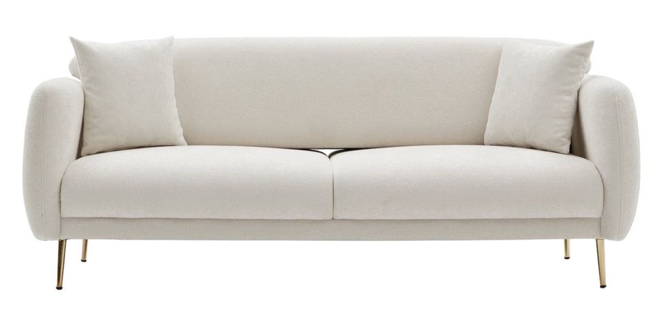 Canapé convertible tissu et pieds doré Birka 210 cm - Photo n°1