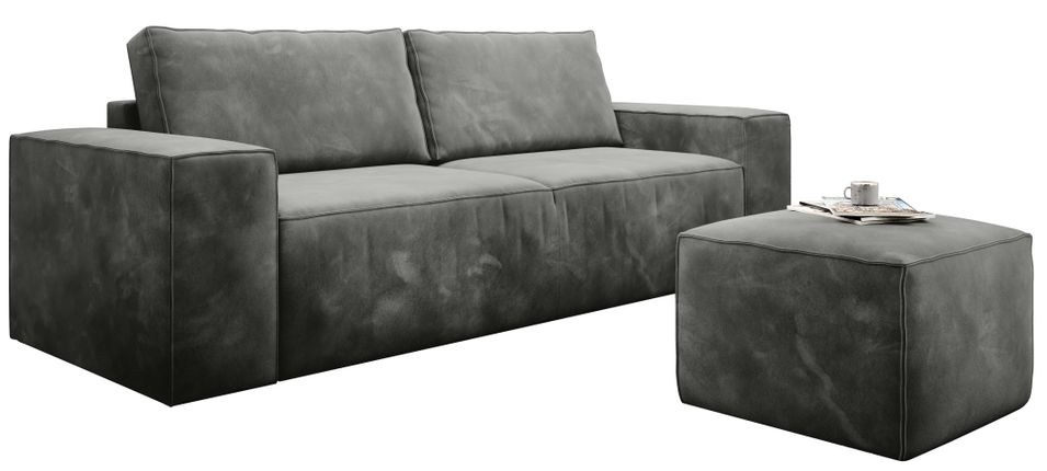 Canapé convertible WILACE en velours – 260 cm - Photo n°1