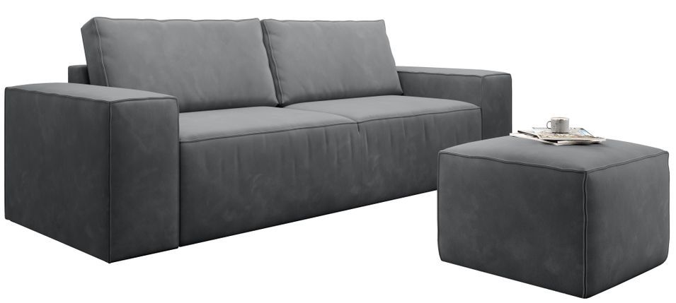 Canapé convertible WILACE en velours – 260 cm - Photo n°1