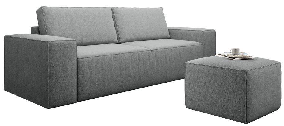 Canapé convertible WILACE en velours – 260 cm - Photo n°1