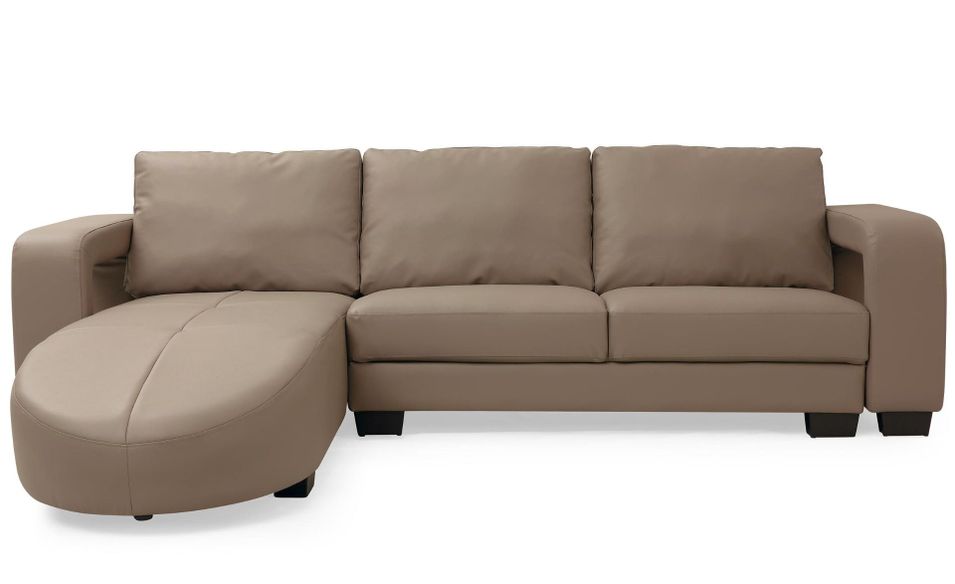 Canapé d'angle 5 places réversible simili cuir marron Marna 275 cm - Photo n°1