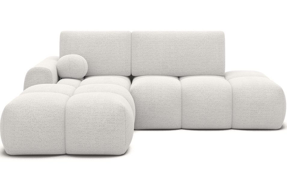 Canapé d’angle convertible 3 places BINUTO en tissu avec coffre de rangement – 227 cm - Photo n°1