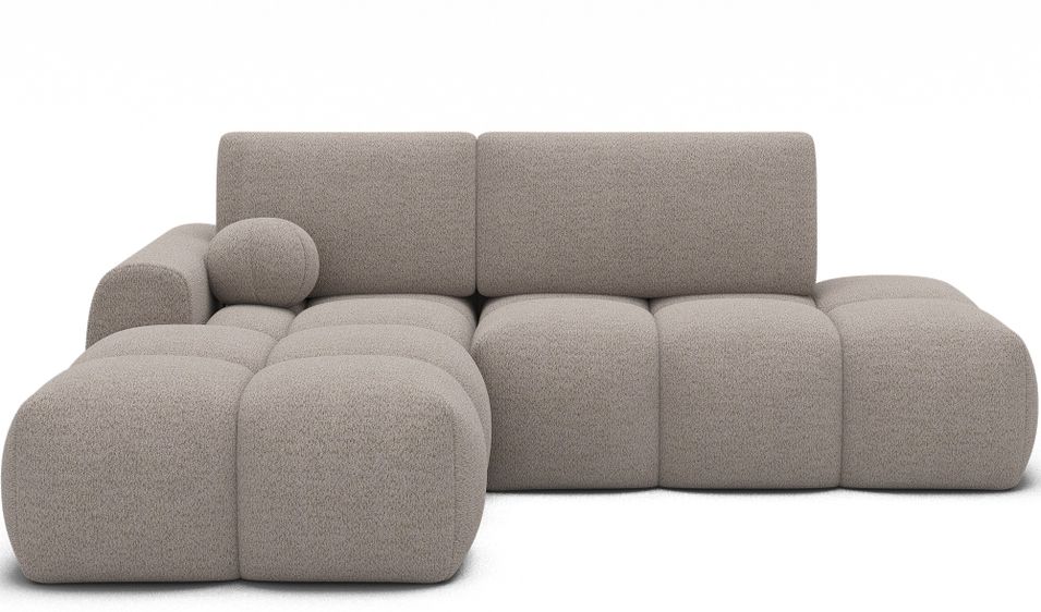 Canapé d’angle convertible 3 places BINUTO en tissu avec coffre de rangement – 227 cm - Photo n°1
