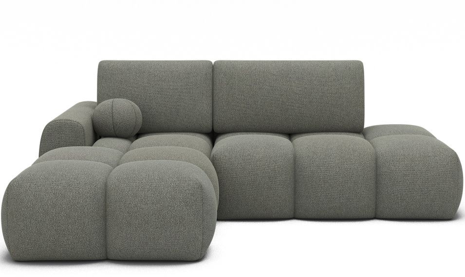 Canapé d’angle convertible 3 places BINUTO en tissu avec coffre de rangement – 227 cm - Photo n°1