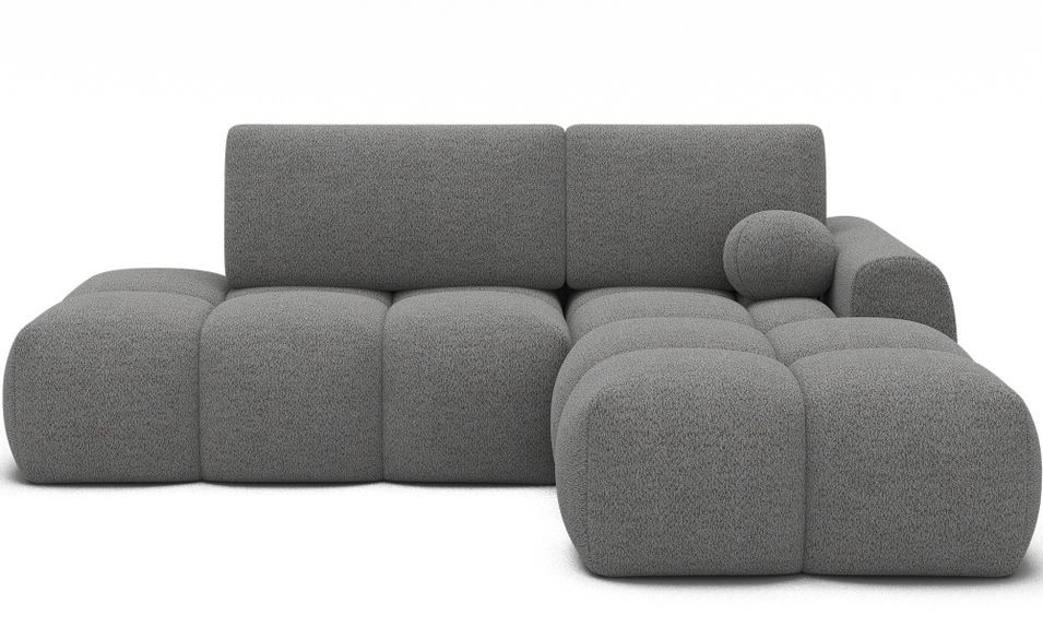 Canapé d’angle convertible 3 places BINUTO en tissu avec coffre de rangement – 227 cm - Photo n°1