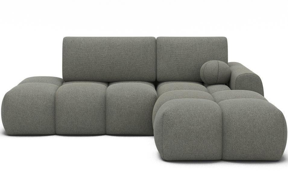 Canapé d’angle convertible 3 places BINUTO en tissu avec coffre de rangement – 227 cm - Photo n°1