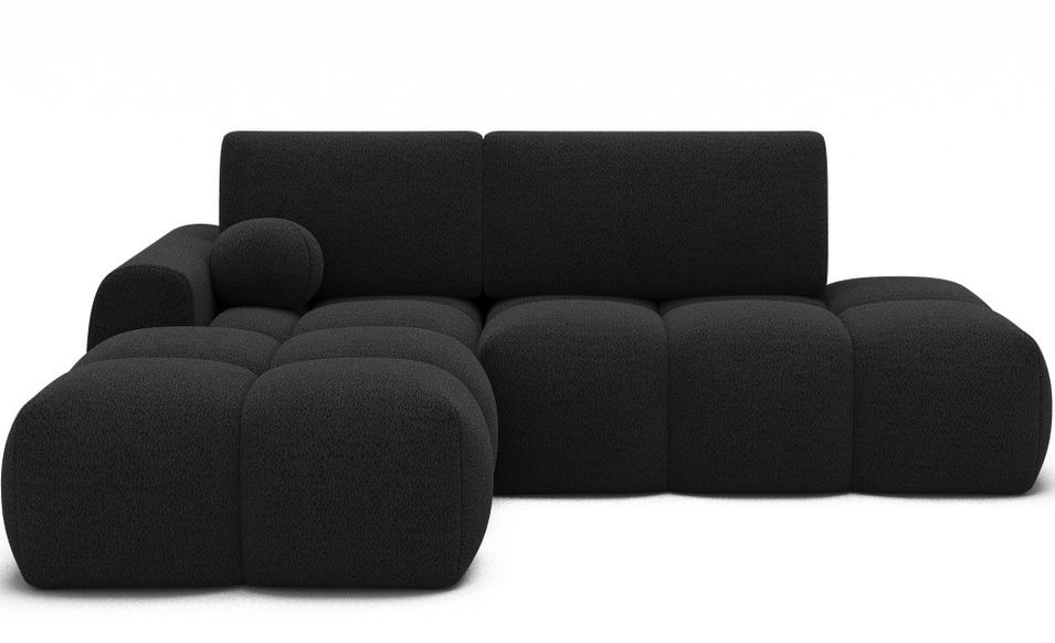 Canapé d’angle convertible 3 places tissu BINUTO 227 cm - Coffre de rangement - Photo n°1