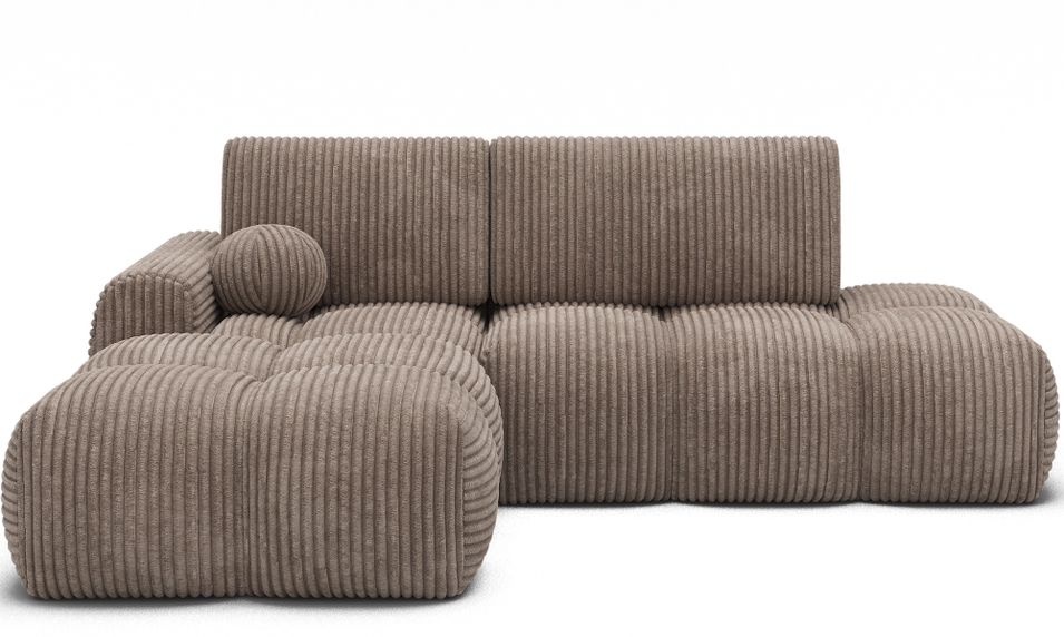 Canapé d’angle convertible 3 places tissu BINUTO 227 cm - Coffre de rangement - Photo n°1