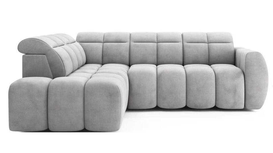 Canapé d’angle convertible 4 places BOBOON en tissu avec coffre de rangement – 258 cm - Photo n°1