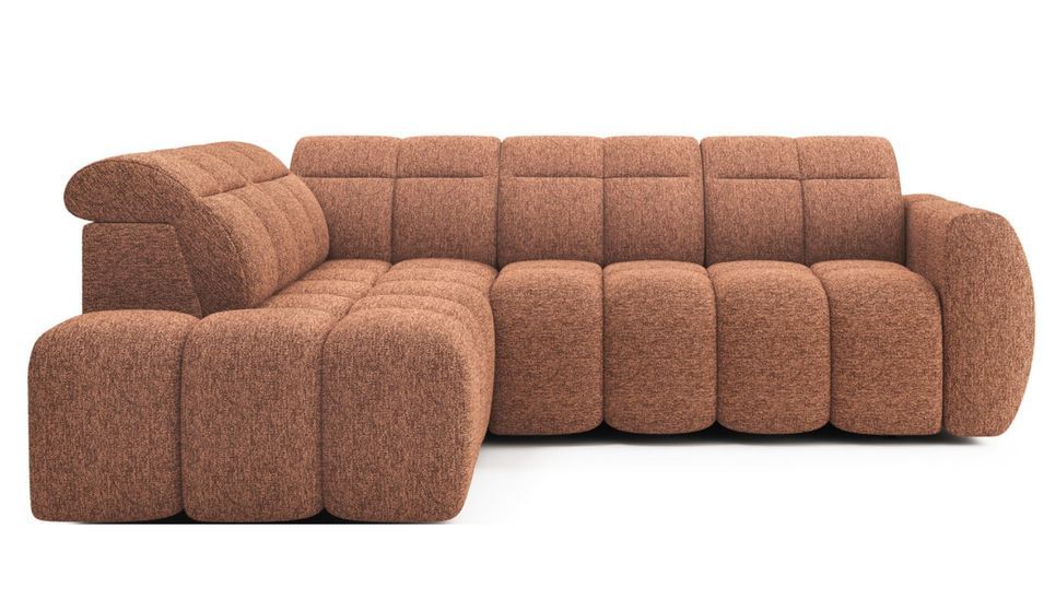 Canapé d’angle convertible 4 places BOBOON en tissu avec coffre de rangement – 258 cm - Photo n°1