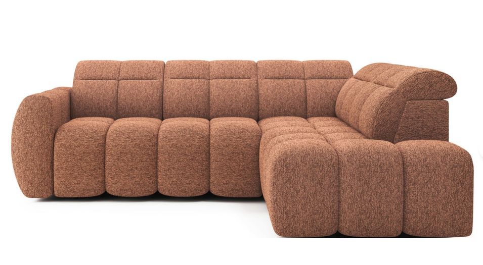 Canapé d’angle convertible 4 places BOBOON en tissu avec coffre de rangement – 258 cm - Photo n°1
