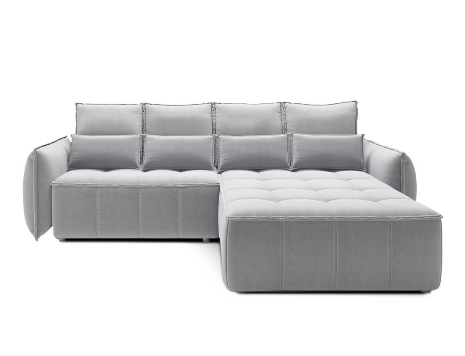 Canapé d’angle convertible 4 places KAMPUS en tissu effet cuir avec coffre de rangement – 265 cm - Photo n°1