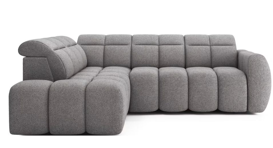 Canapé d’angle convertible 4 places tissu BOBOON 258 cm – Coffre de rangement - Photo n°1