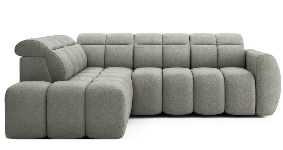 Canapé d’angle convertible 4 places tissu BOBOON 258 cm – Coffre de rangement - Photo n°1