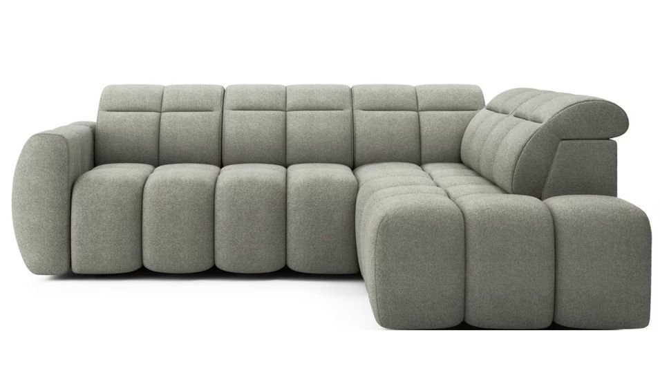 Canapé d’angle convertible 4 places tissu BOBOON 258 cm – Coffre de rangement - Photo n°1