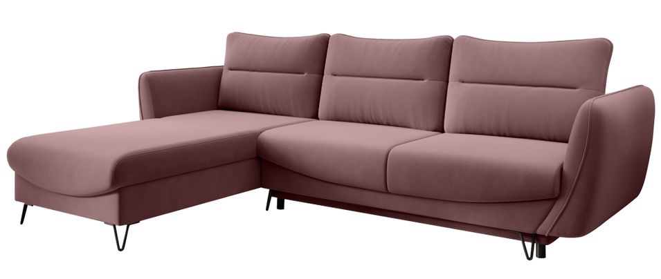 Canapé d'angle convertible 4 places velours ZURIK 276 cm - Photo n°1