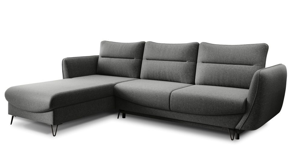 Canapé d’angle convertible 4 places ZURIK en tissu – 276 cm - Photo n°1