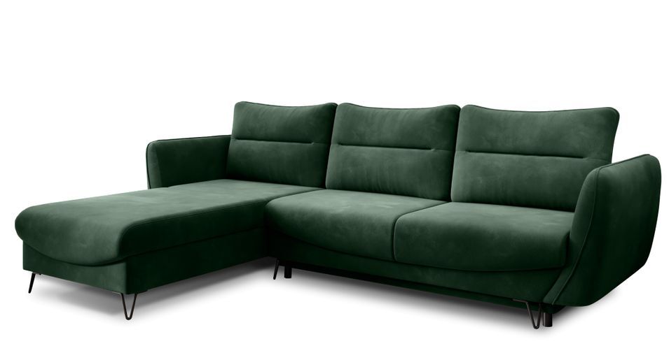 Canapé d’angle convertible 4 places ZURIK en tissu – 276 cm - Photo n°1