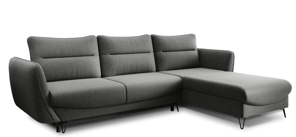 Canapé d’angle convertible 4 places ZURIK en tissu – 276 cm - Photo n°1