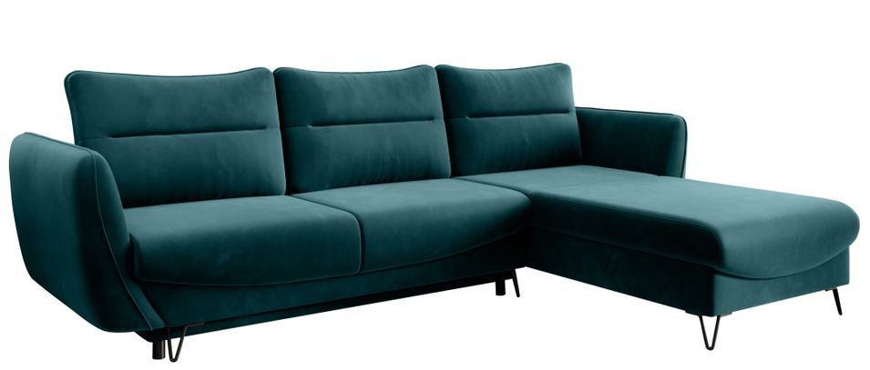 Canapé d’angle convertible 4 places ZURIK en tissu – 276 cm - Photo n°1