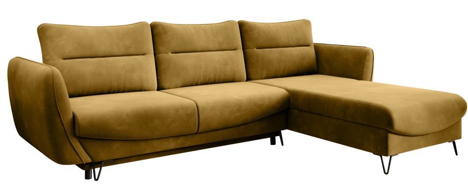 Canapé d’angle convertible 4 places ZURIK en tissu – 276 cm - Photo n°1