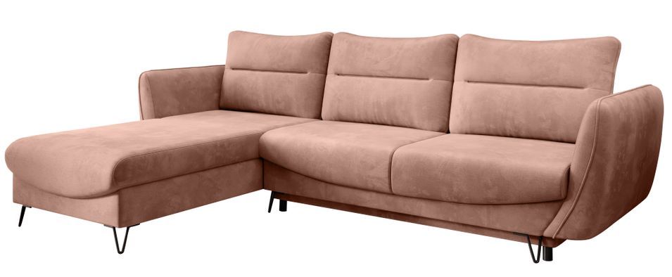 Canapé d’angle convertible 4 places ZURIK en velours – 276 cm - Photo n°1