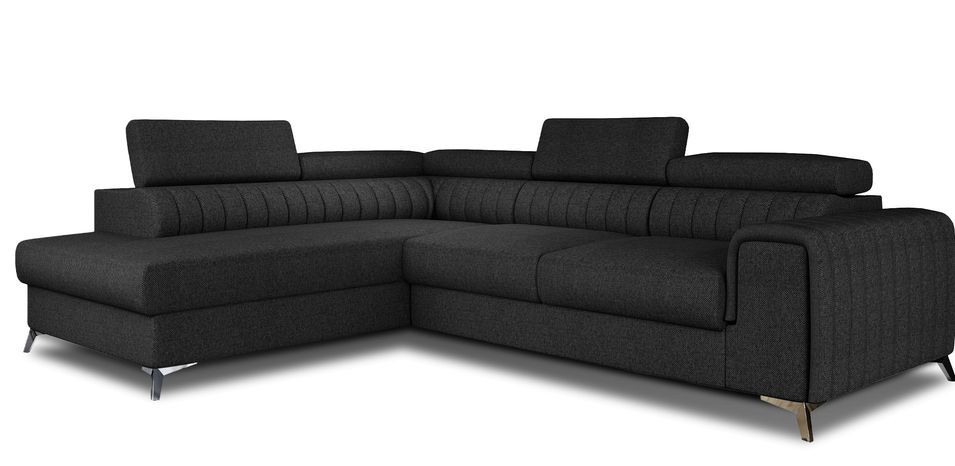 Canapé d’angle convertible 5 places LOZA en tissu avec coffre – 278 cm - Photo n°1