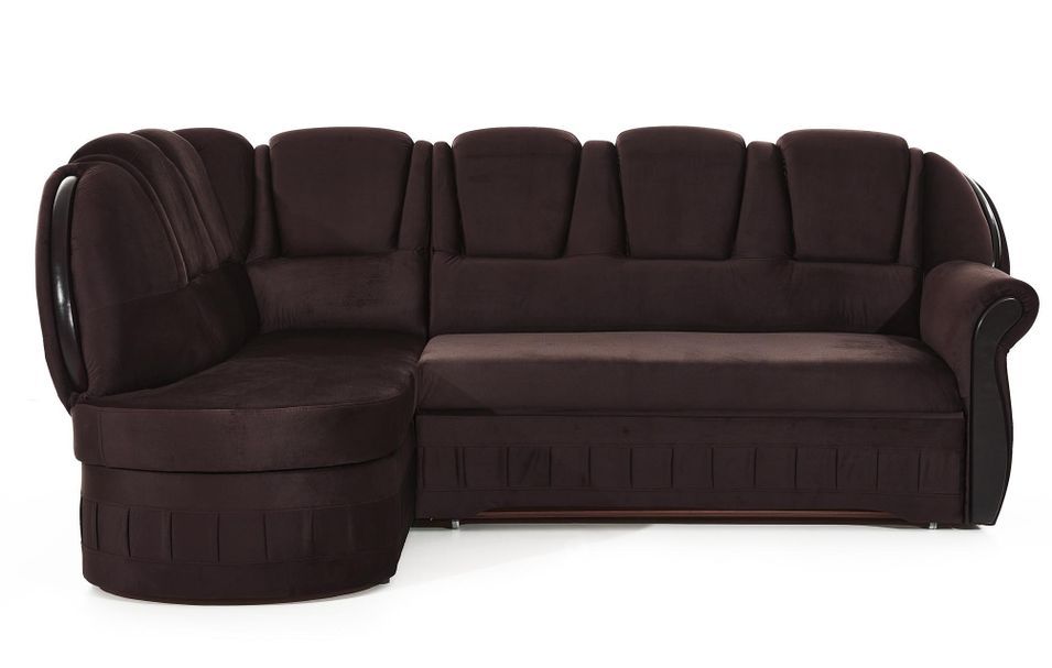 Canapé d'angle convertible avec rangement en velours MAJESTE - 243 cm - Photo n°1