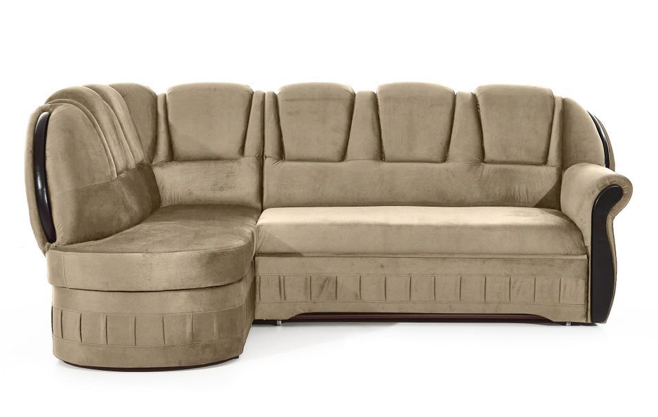 Canapé d'angle convertible avec rangement en velours MAJESTE - 243 cm - Photo n°1
