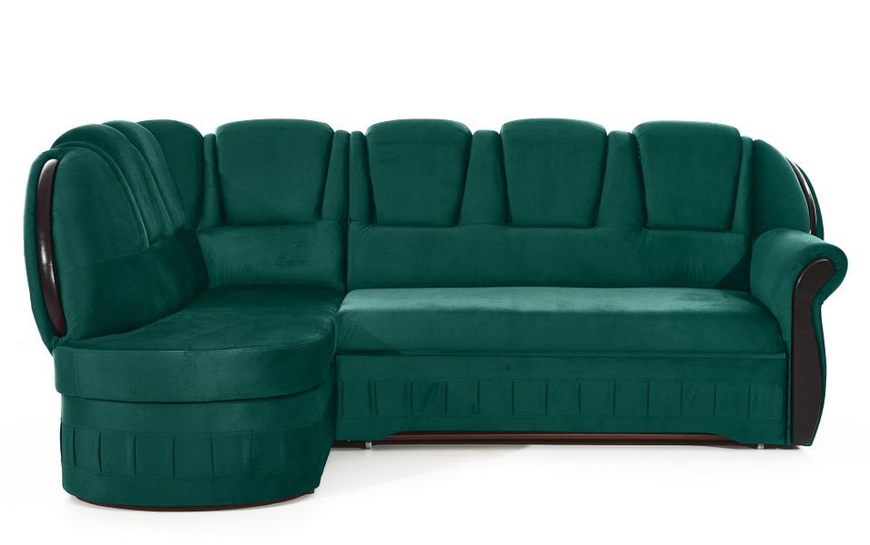 Canapé d'angle convertible avec rangement en velours MAJESTE - 243 cm - Photo n°1