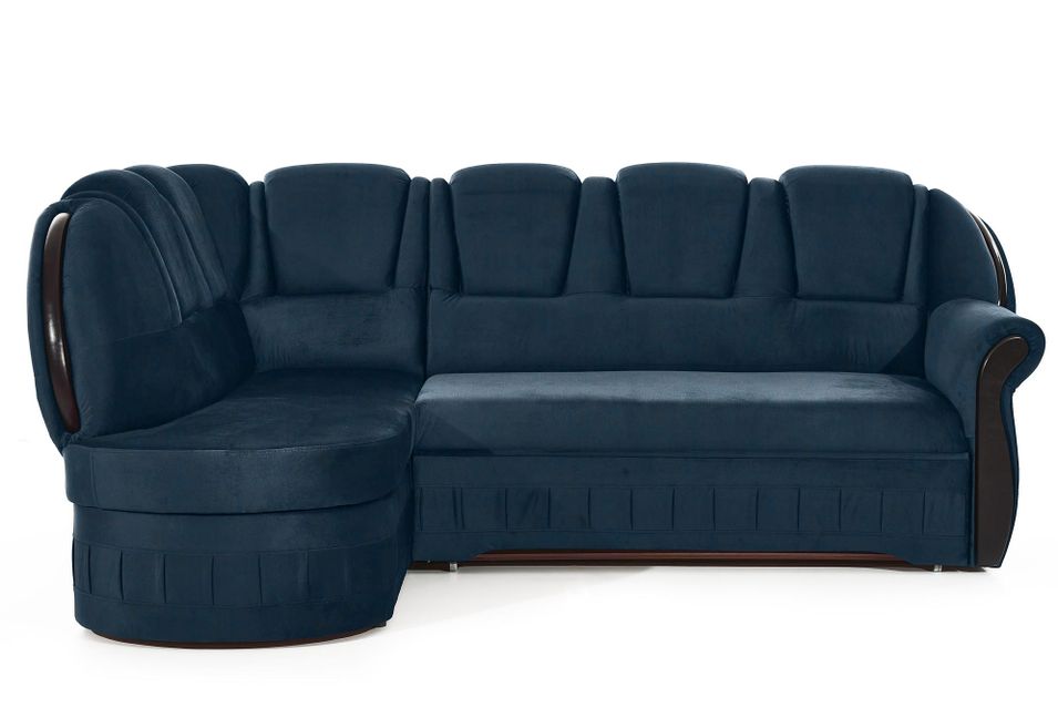 Canapé d'angle convertible avec rangement en velours MAJESTE - 243 cm - Photo n°1