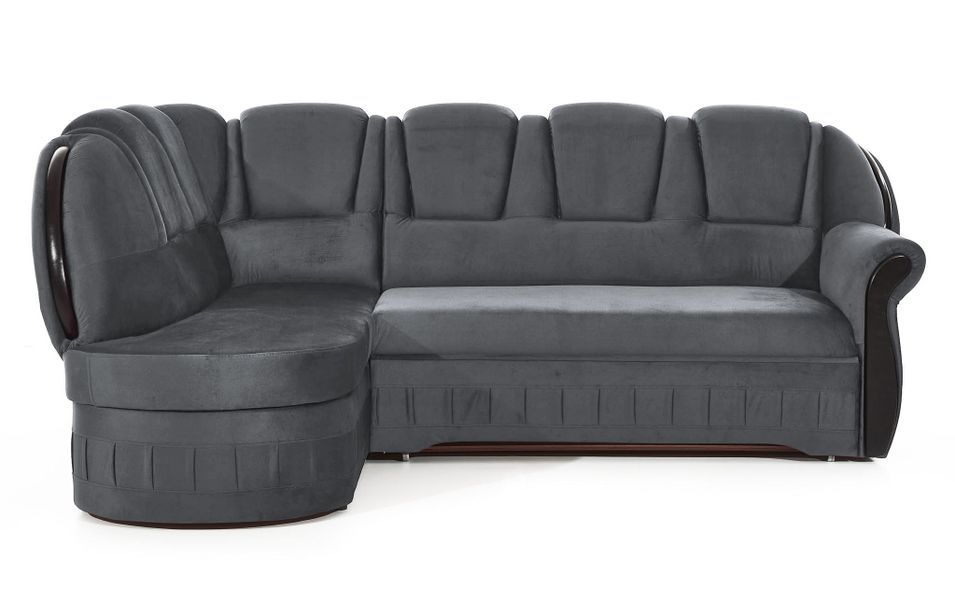 Canapé d'angle convertible avec rangement en velours MAJESTE - 243 cm - Photo n°1
