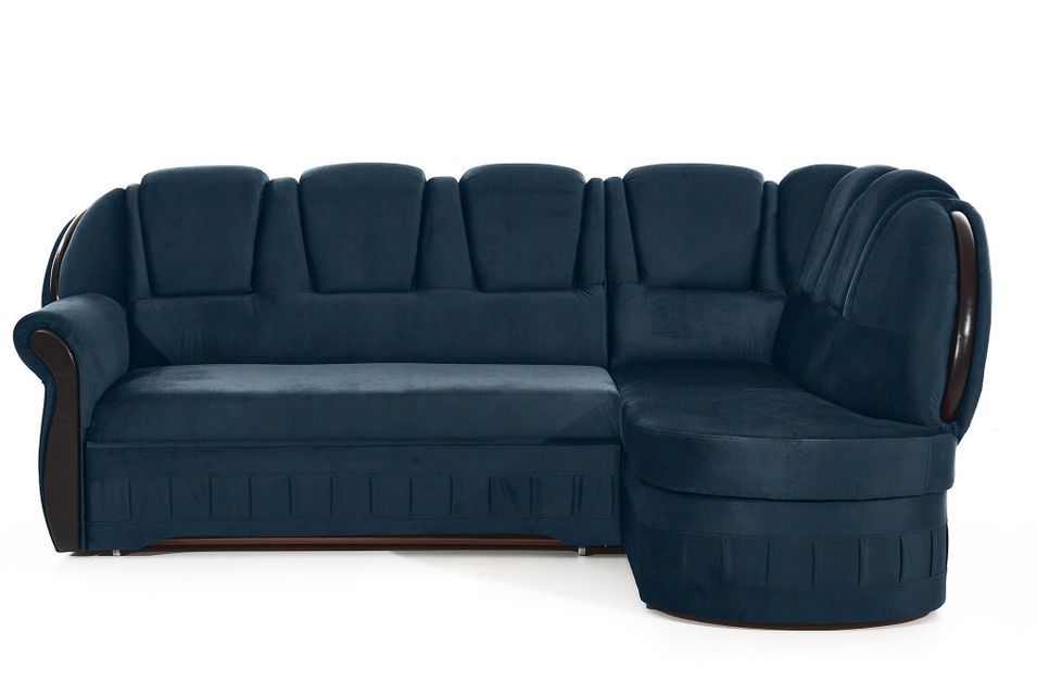 Canapé d'angle convertible avec rangement en velours MAJESTE - 243 cm - Photo n°1