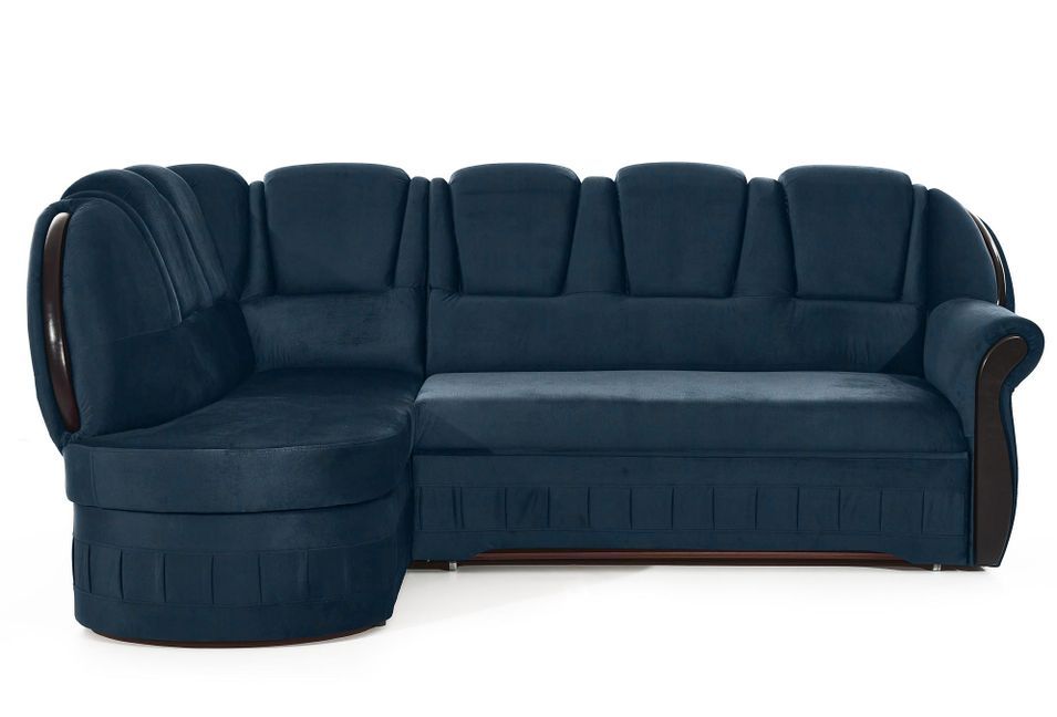 Canapé d'angle convertible avec rangement en velours Majesté - Photo n°1