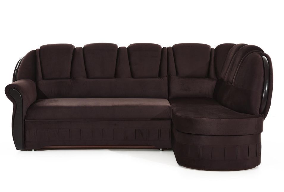 Canapé d'angle convertible avec rangement en velours Majesté - Photo n°1